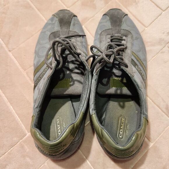 COACH Sneakers For Women Size US 11 M Gray Kathleen Coach Logo Leather - Picture 7 of 12